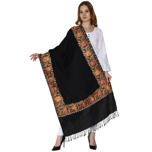 Women's Aari Embroidery Wool Stole